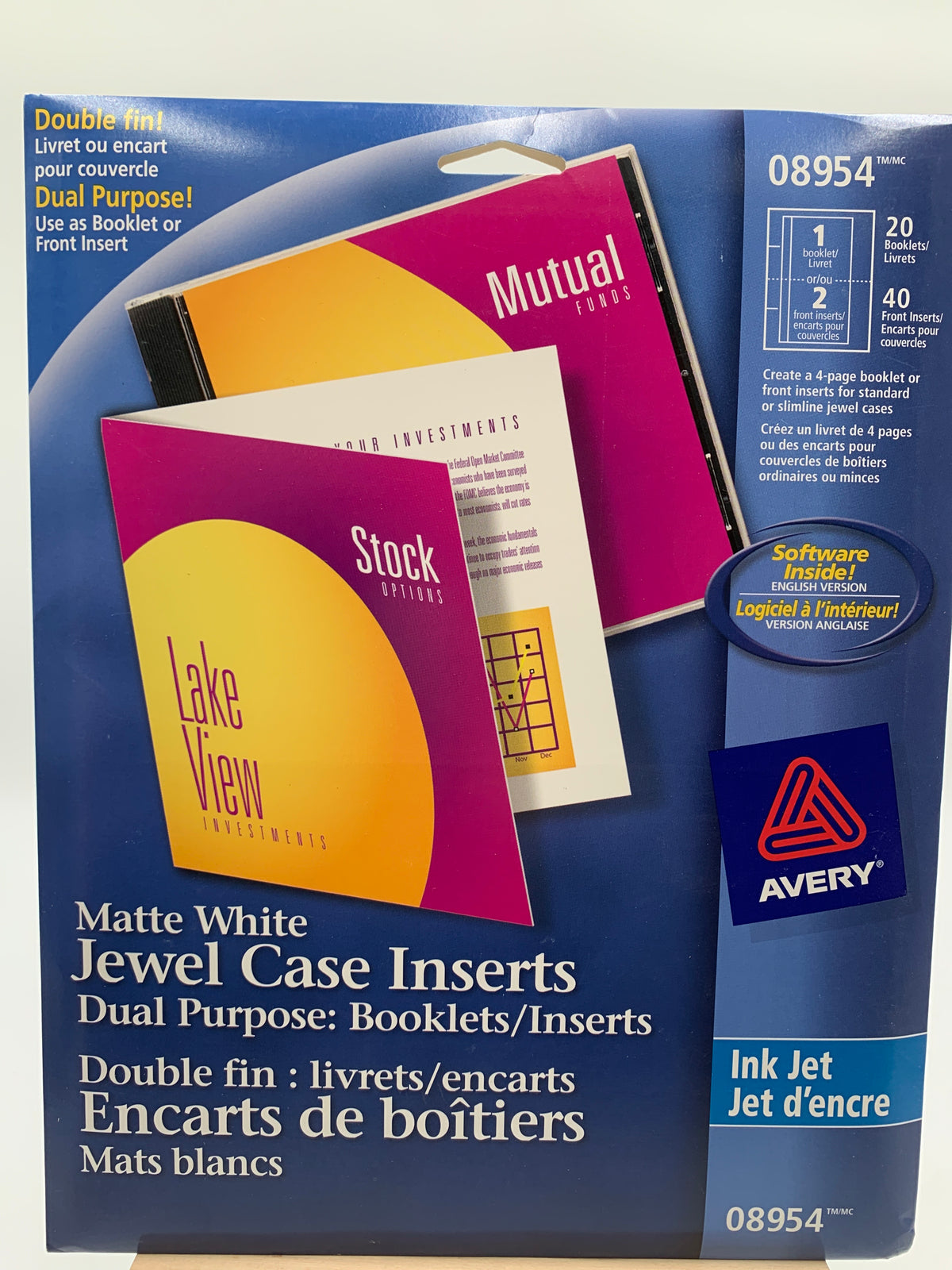 Avery 08954 Matte White Inkjet Jewel Case Inserts
