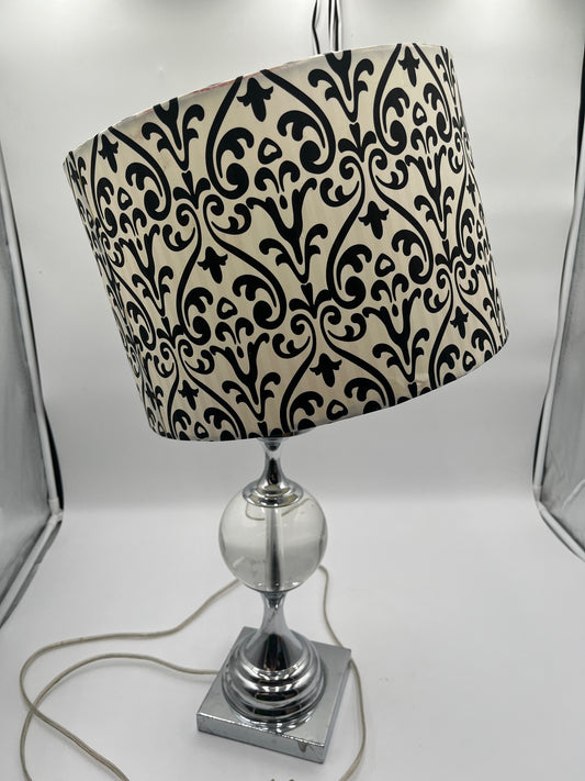 Modern Chrome Clear Glass Ball Table Lamp