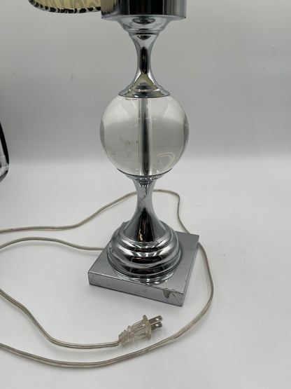 Modern Chrome Clear Glass Ball Table Lamp
