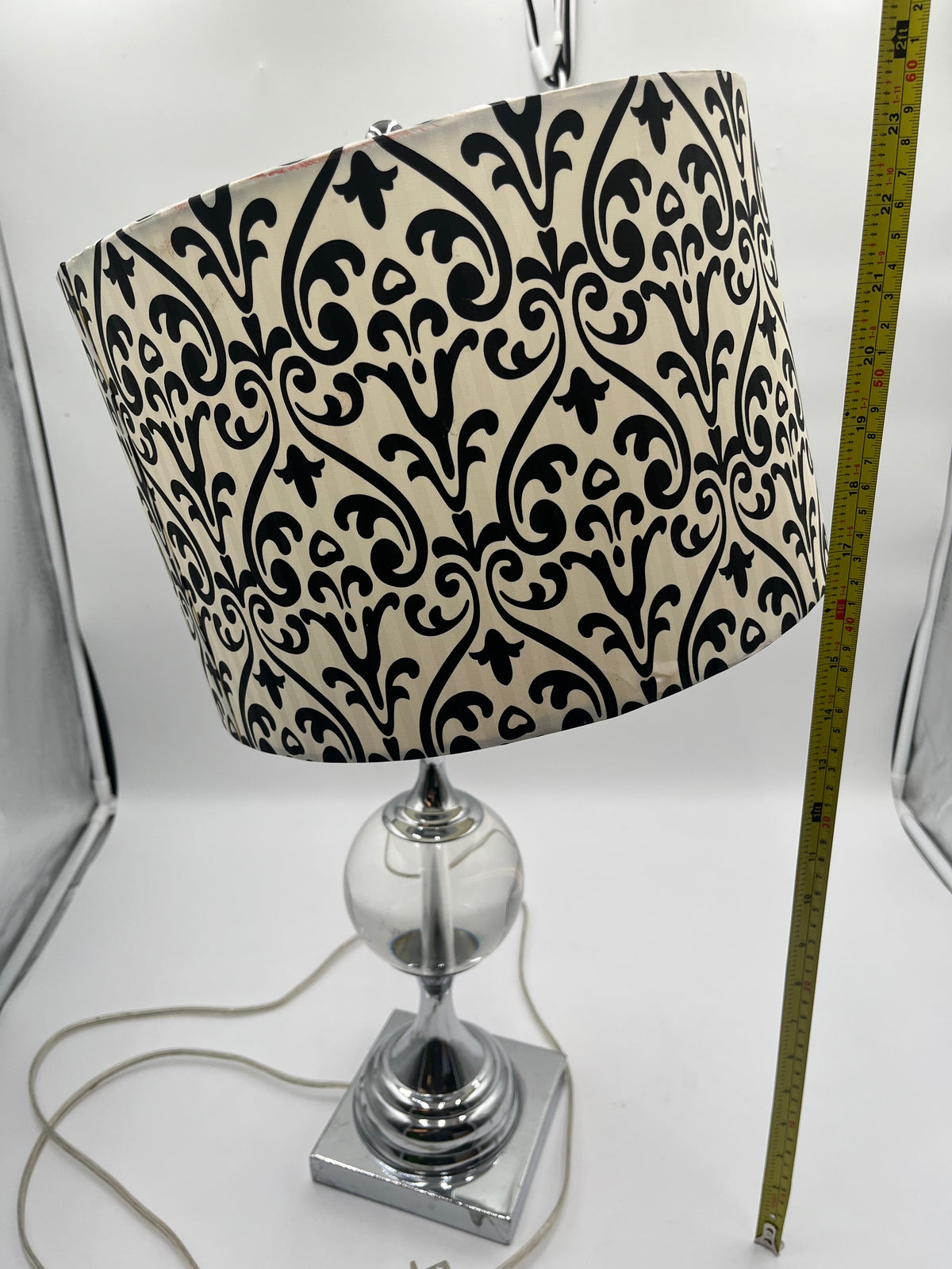 Modern Chrome Clear Glass Ball Table Lamp