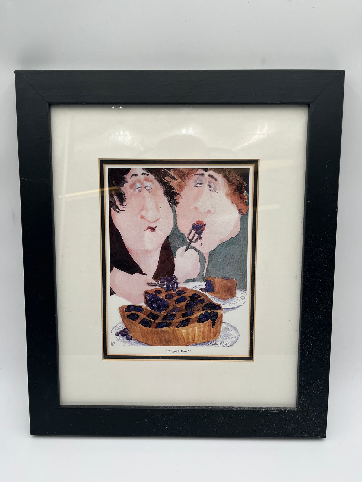 Erika Oller Art Print It's Just Fruit Framed Whimsical Humorous Women Pie