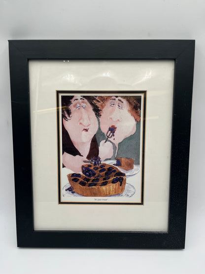 Erika Oller Art Print It's Just Fruit Framed Whimsical Humorous Women Pie