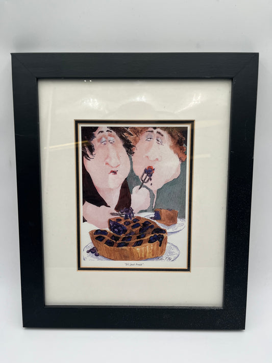 Erika Oller Art Print It's Just Fruit Framed Whimsical Humorous Women Pie