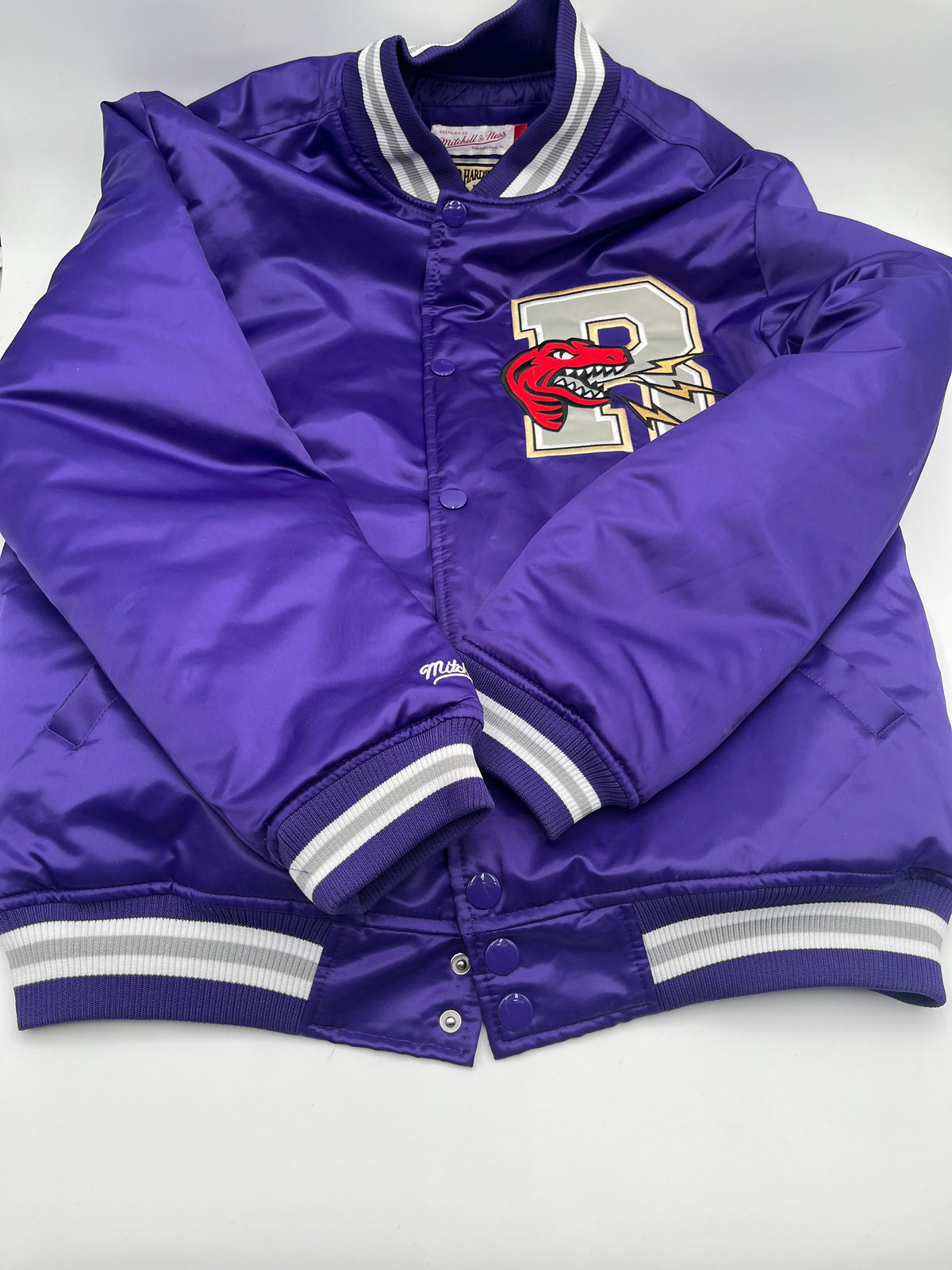 Mitchell & Ness Toronto Raptors Purple Satin Snap Jacket Vintage NBA M