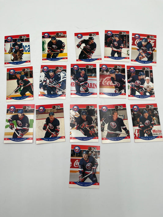 1990-91 Pro Set New York Islanders Hockey Card Lot 16 Vintage NHL Trading Cards