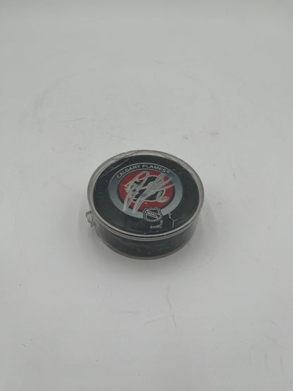 Calgary Flames NHL Team Logo Hockey Puck – Autographed / Signed