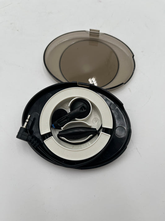Vintage Retractable In-Ear Earphones Headset with Round Travel Case