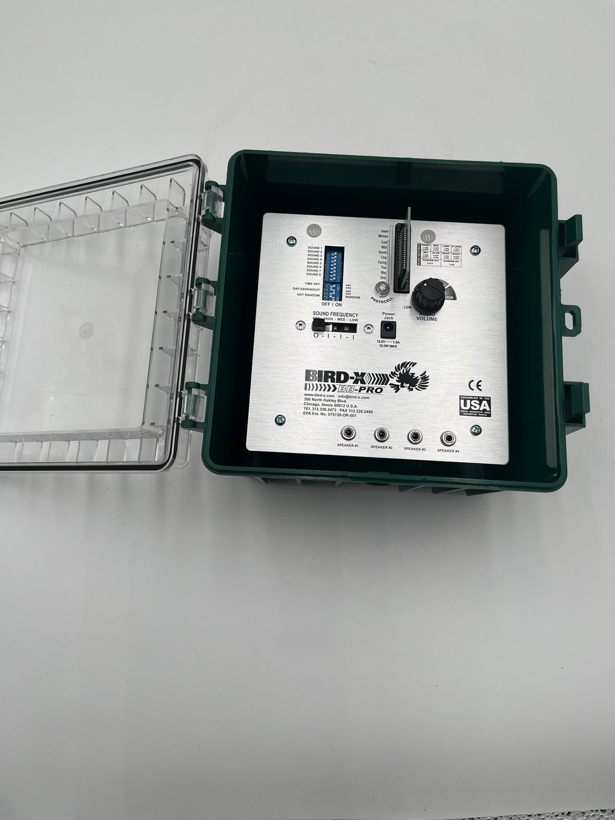 Bird-X BroadBand PRO BB-Pro Electronic Bird Control System Box + 4 Speakers