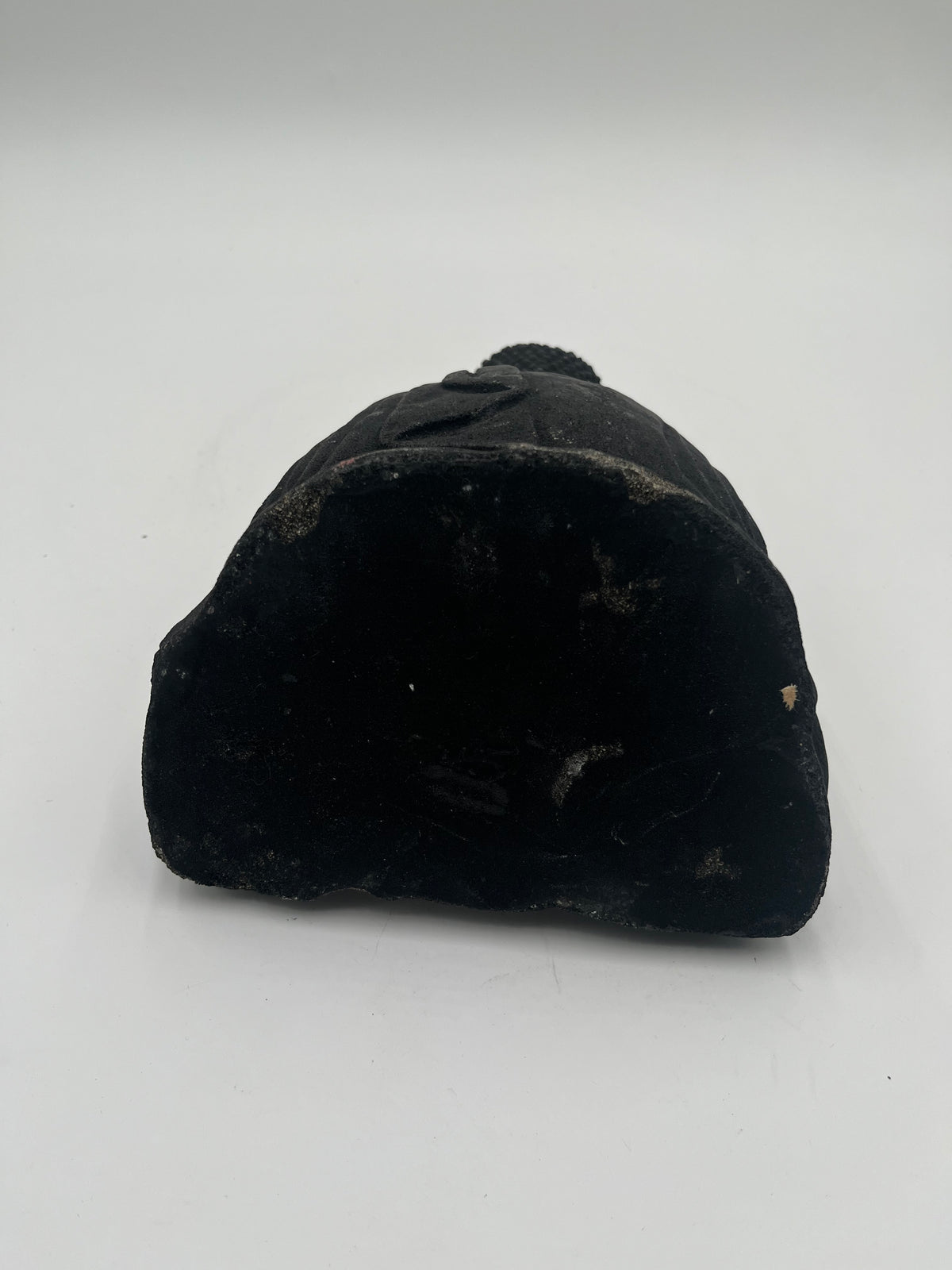 Vintage Carved Dark Stone Meditating Buddha Statue