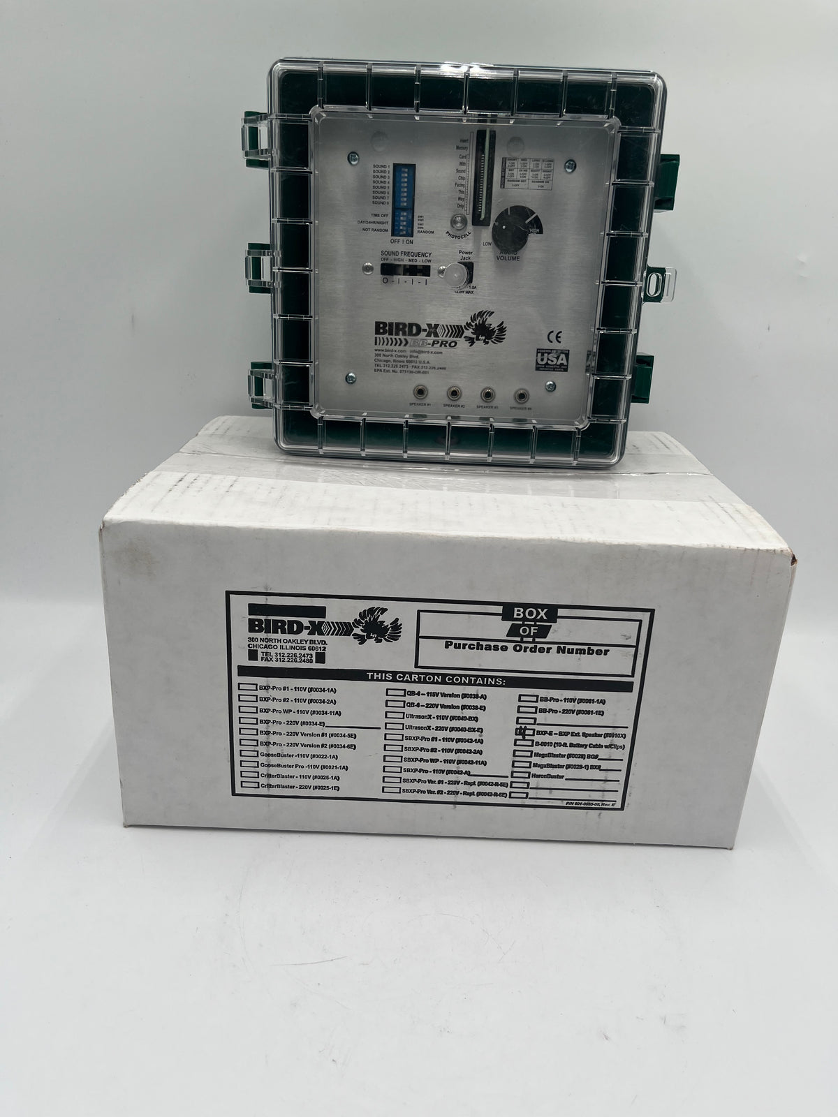 Bird-X BroadBand PRO BB-Pro Electronic Bird Control System Box + 4 Speakers