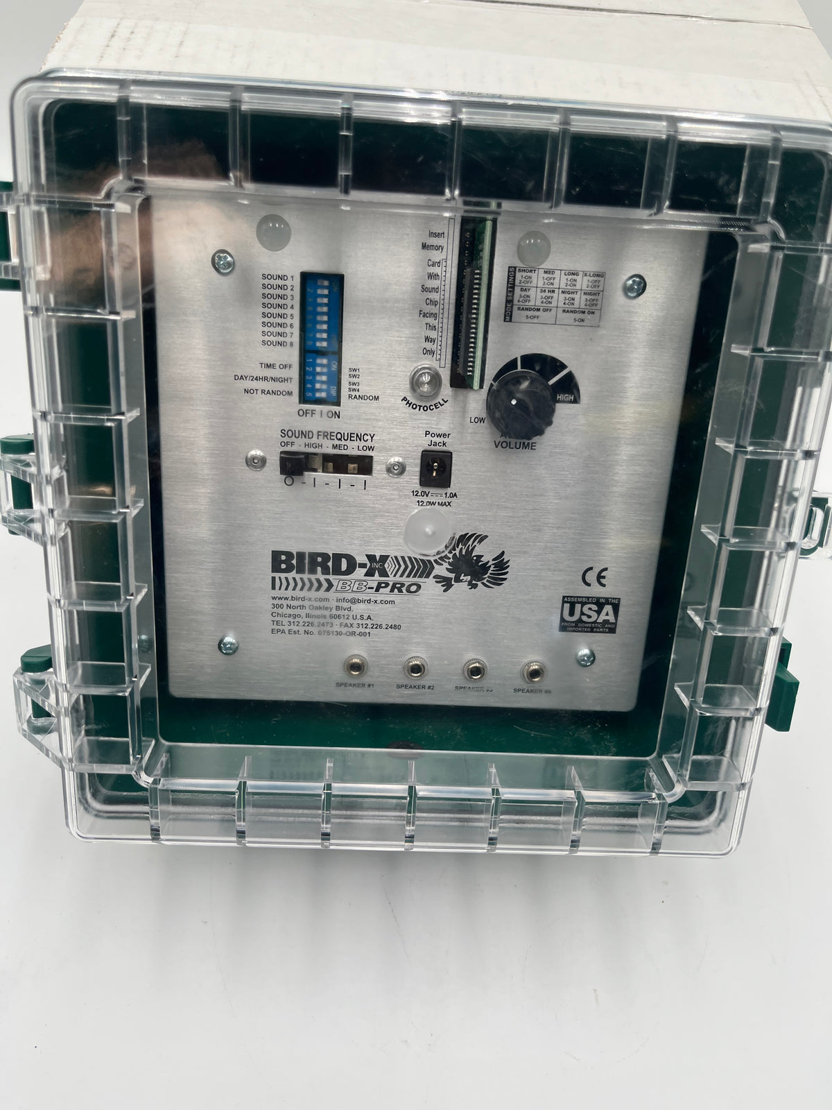 Bird-X BroadBand PRO BB-Pro Electronic Bird Control System Box + 4 Speakers
