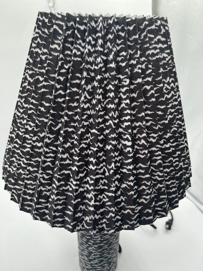 CB2 Kara Mann Scrunch Black White Fabric Pleated Table Lamp 80s Mod Modern