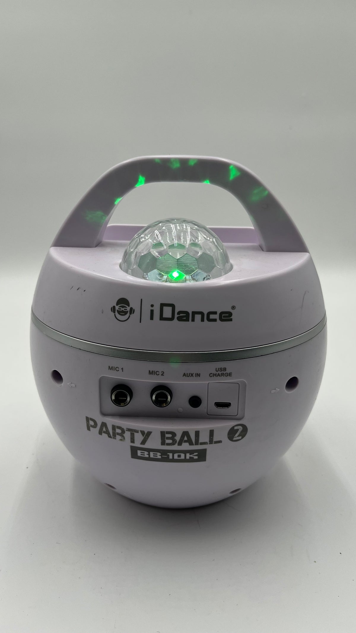 iDance Party Ball 2 BB-10K Bluetooth Karaoke Speaker Disco Light White