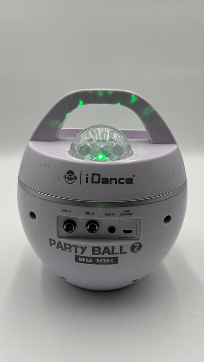 iDance Party Ball 2 BB-10K Bluetooth Karaoke Speaker Disco Light White