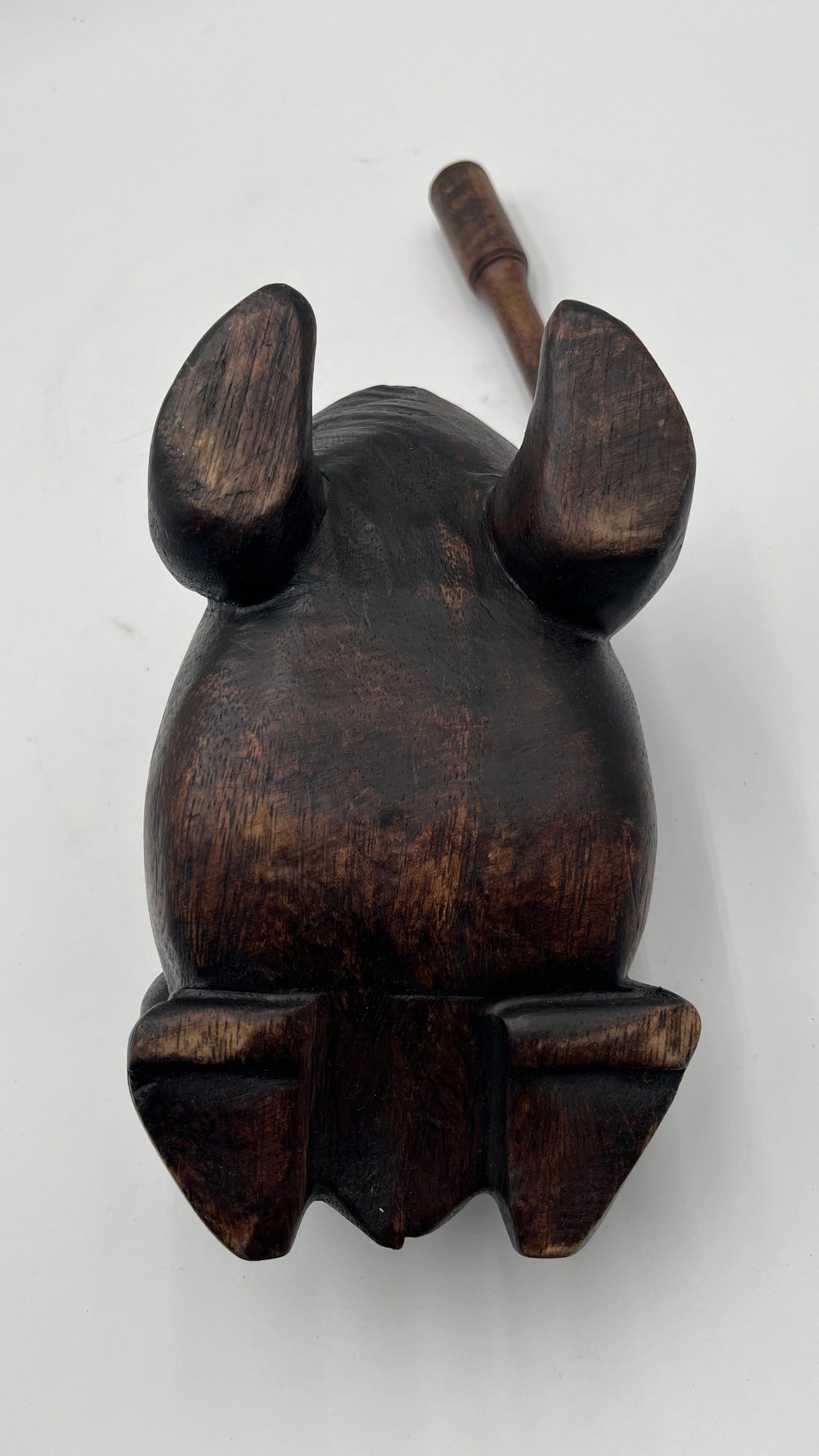 Vintage Wooden Frog Guiro Rasp Hand Carved Wood Musical Instrument Percussion