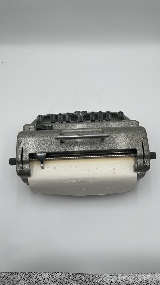 Vintage Perkins Brailler Mechanical Braille Typewriter Grey Machine Vinyl Cover