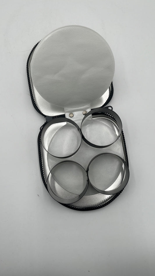Entero Round Cookie Cutter Set 4 Pc Stainless Steel Baking Molds Zipper Case