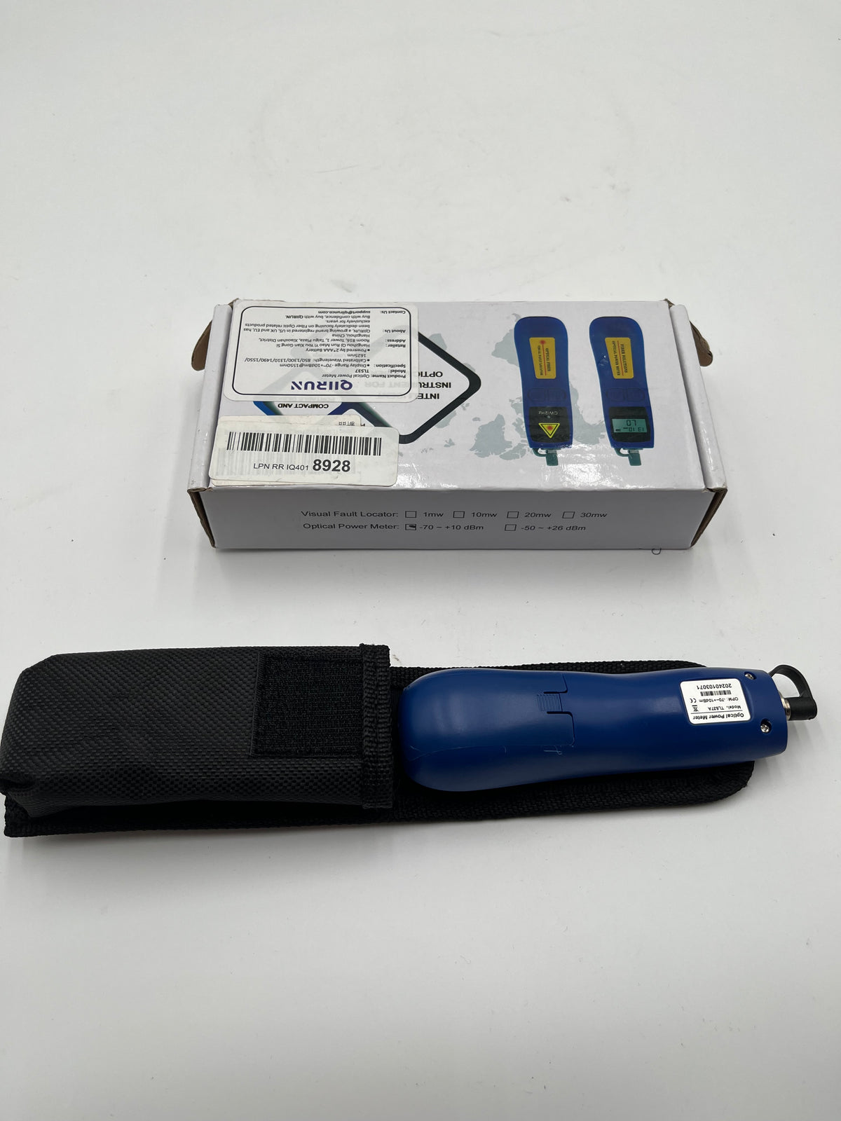 QIIRUN T1121 Mini Optical Power Meter Fiber Optic Light Tester Box Pouch