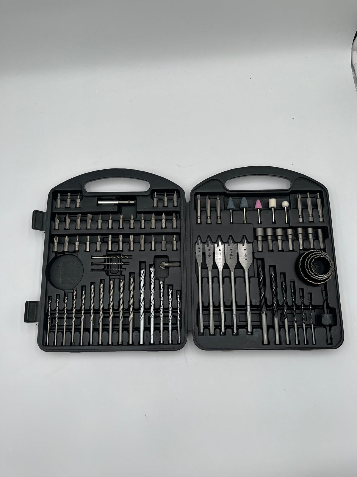 Jobmate Multi Piece Drill Bit Set Screwdriver Bits Case Hole Saw Set