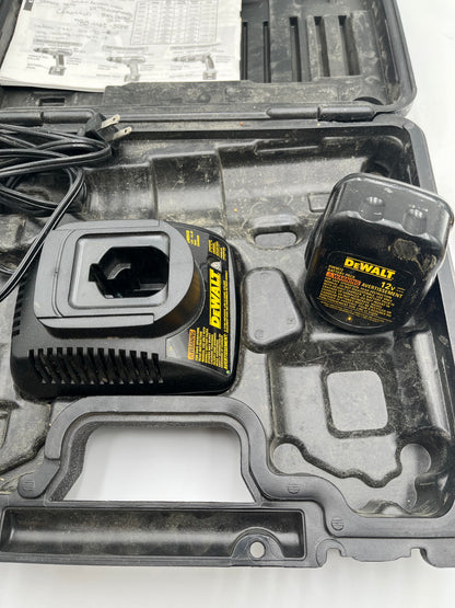 DeWalt DW953 12V Cordless Drill Driver Kit Charger Battery Manual Case