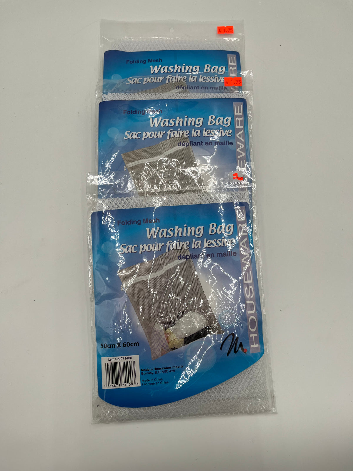 Houseware 3 Pack Folding Mesh Laundry Washing Bags Zippered 50cm x 60cm