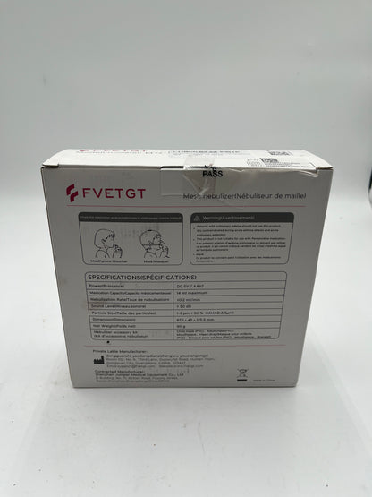 FVETGT Portable Mesh Nebulizer MTA10 Handheld Inhaler Kit Adult Child Mask Box