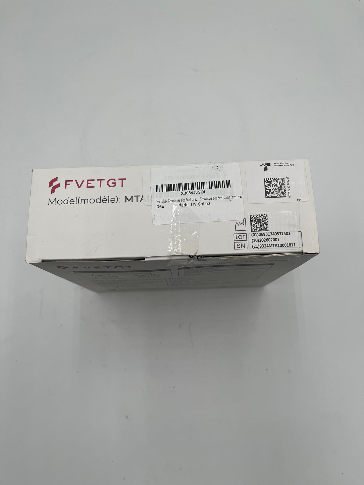 FVETGT Portable Mesh Nebulizer MTA10 Handheld Inhaler Kit Adult Child Mask Box