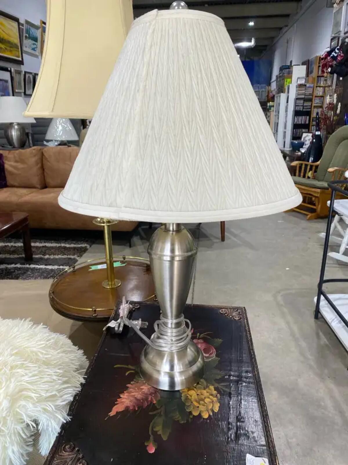 Brushed Steel Table Lamp