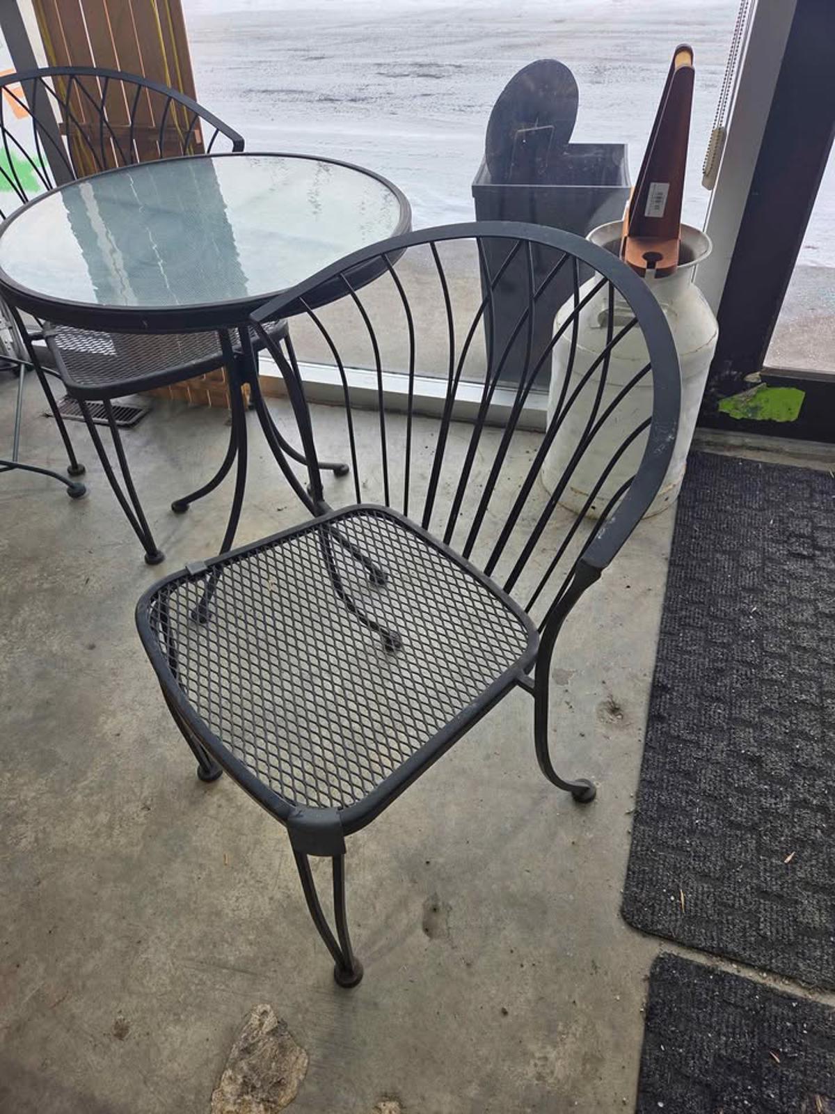 3 Piece Outdoor Patio Set - Metal Table & Chairs