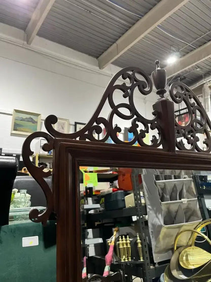 Large Dark Brown Ornate Mirror