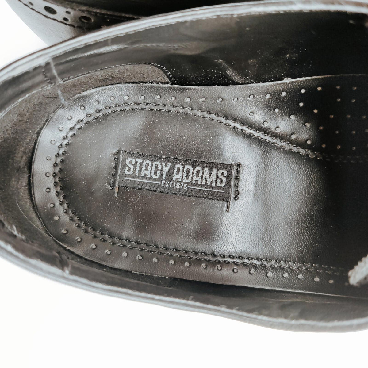 Stacy Adams Black Oxford Derby Brogue Shoes Men's Size 12