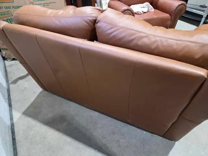 Brown Leather Loveseat