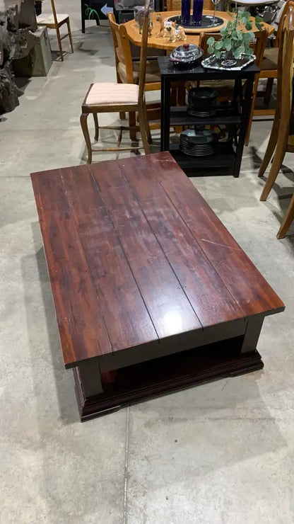 Rustic Wood Coffee Table with large drawer