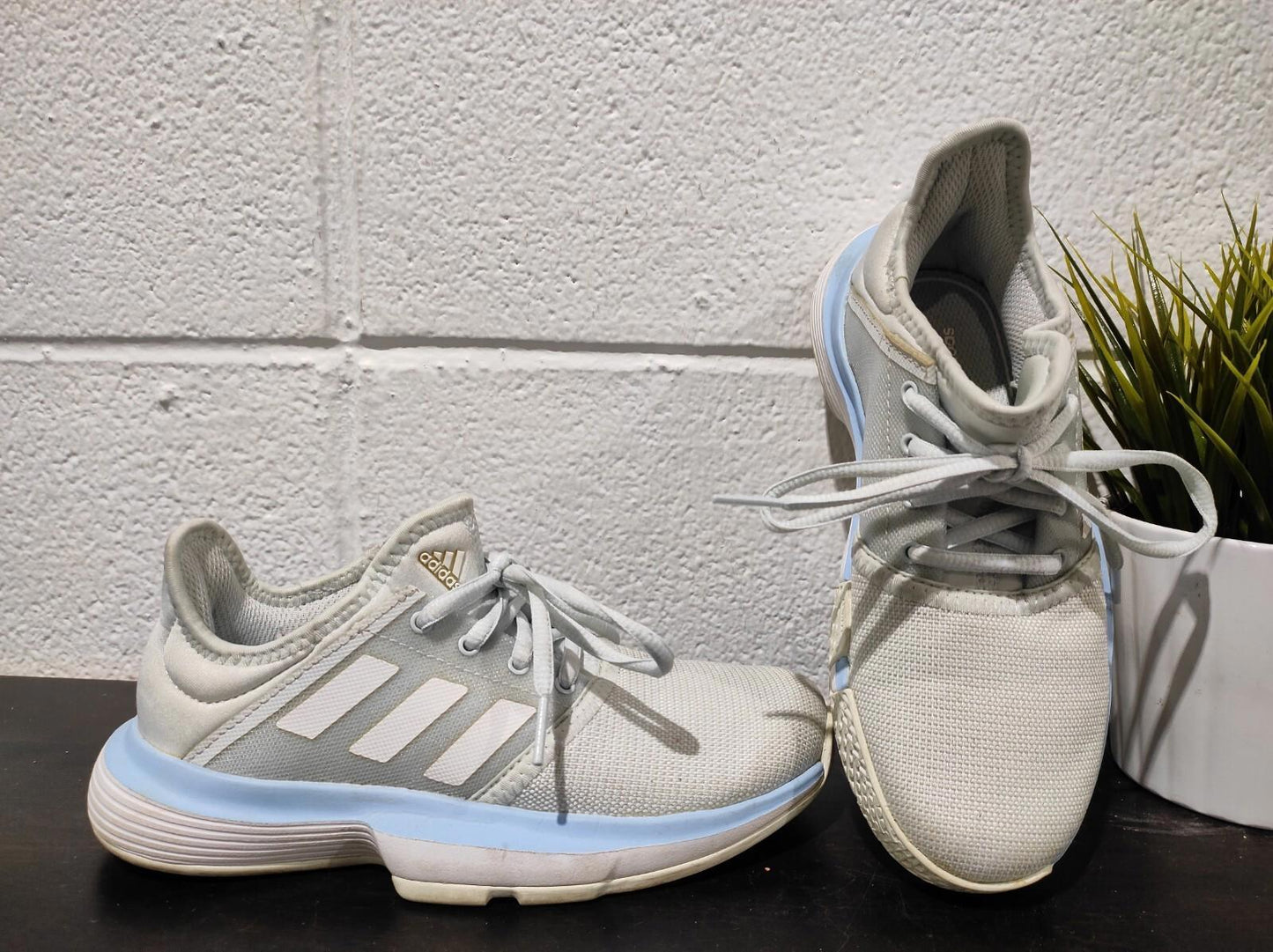 Adidas Court Jam Shoes Youth 2 Tennis Sneakers Lace Up Baby Blue
