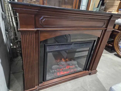 Electric Twin Star Wooden/Marble Fireplace
