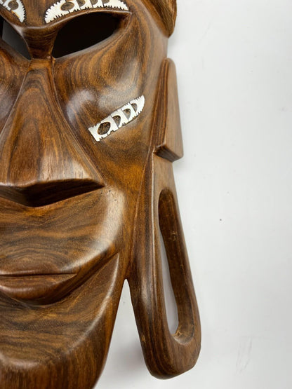 Antique African Face Mask Hand Carved From Wood For Wall Decoration