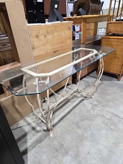 Glass Top Console Table