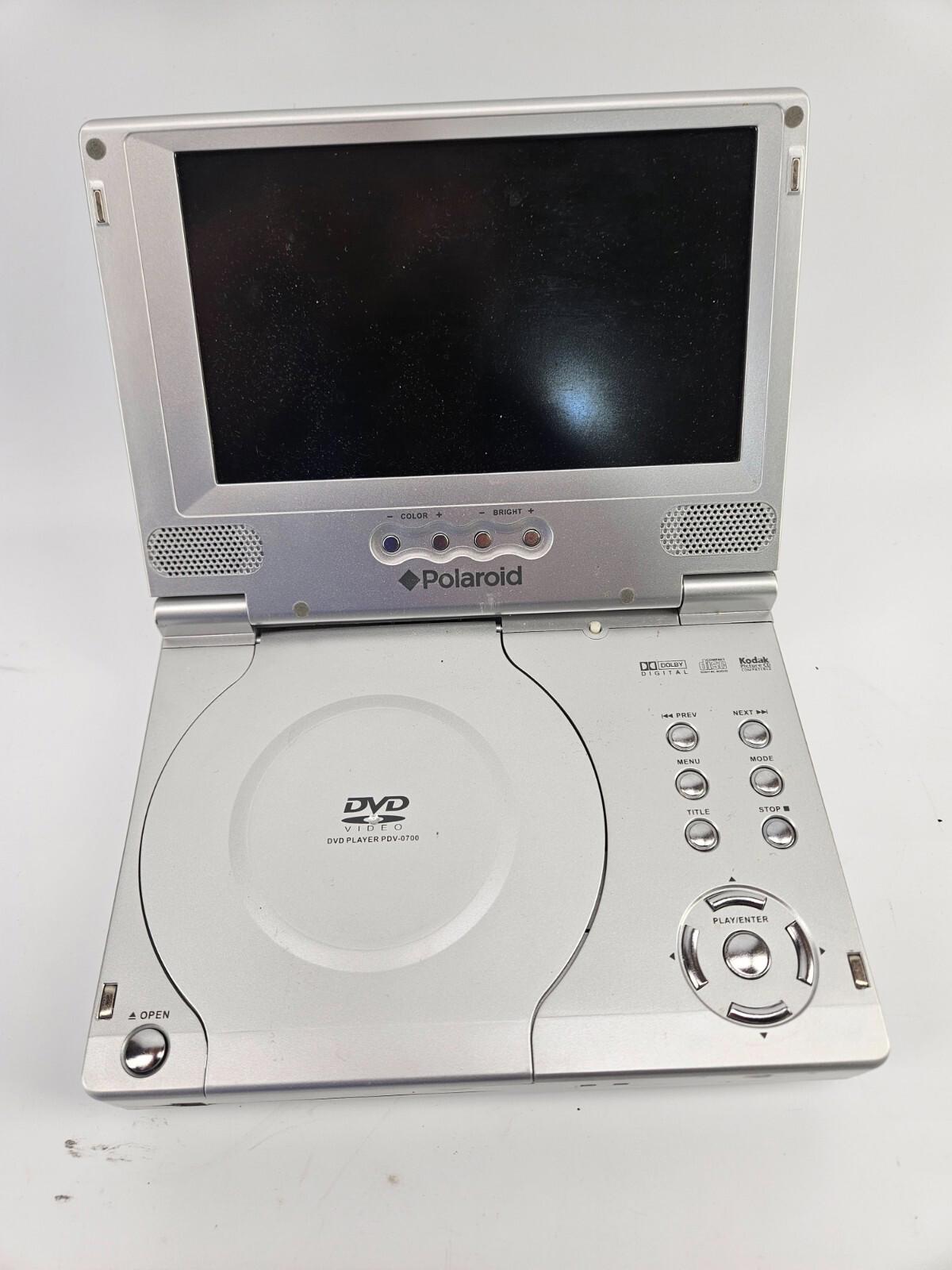 Polaroid PDV-0700 Silver Portable DVD Player w/ 7" LCD Screen *For Parts*