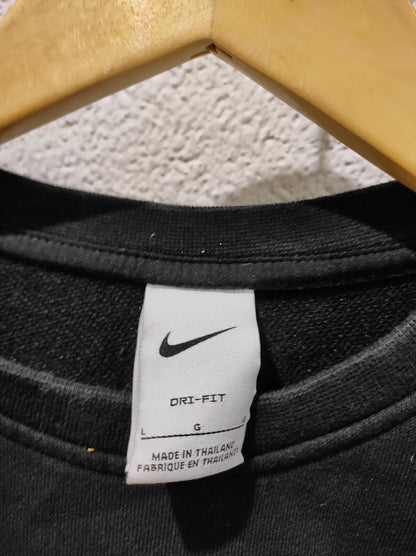Nike Sweatshirt Small Women's Black Cropped Crew Neck Just Do It Logo L