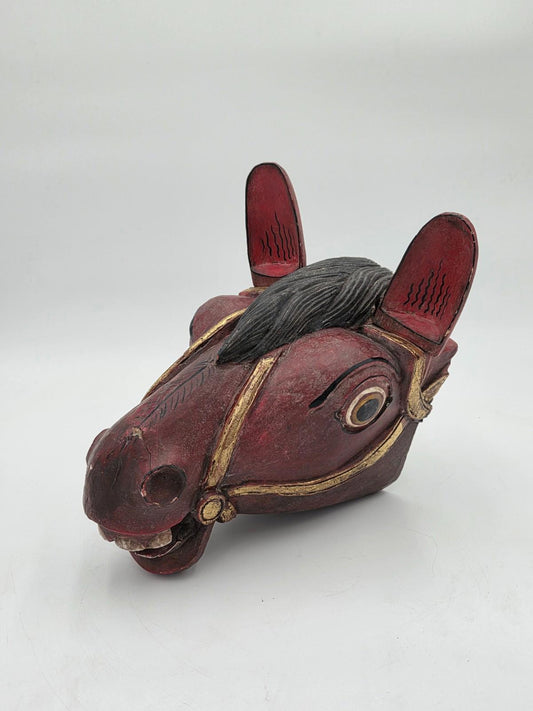 Vintage Wooden Horse Head Wall Hanging | Solid Wood Horse Head Wall Décor