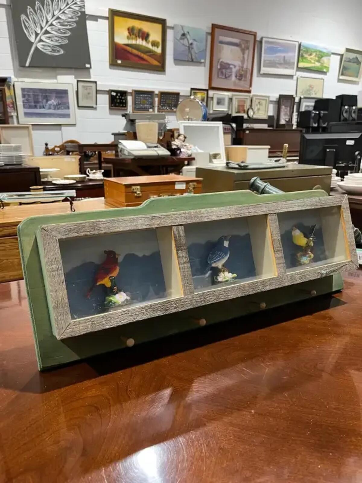 Bird Figurine Display Peg Board