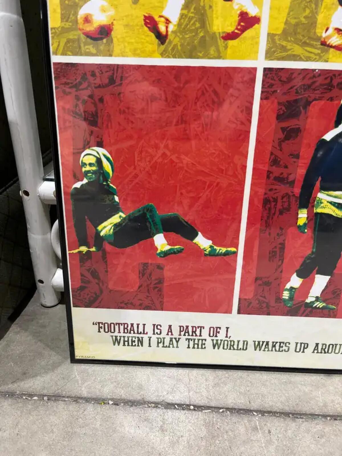 Vintage Pyramid America Bob Marley Football poster 24”x36”