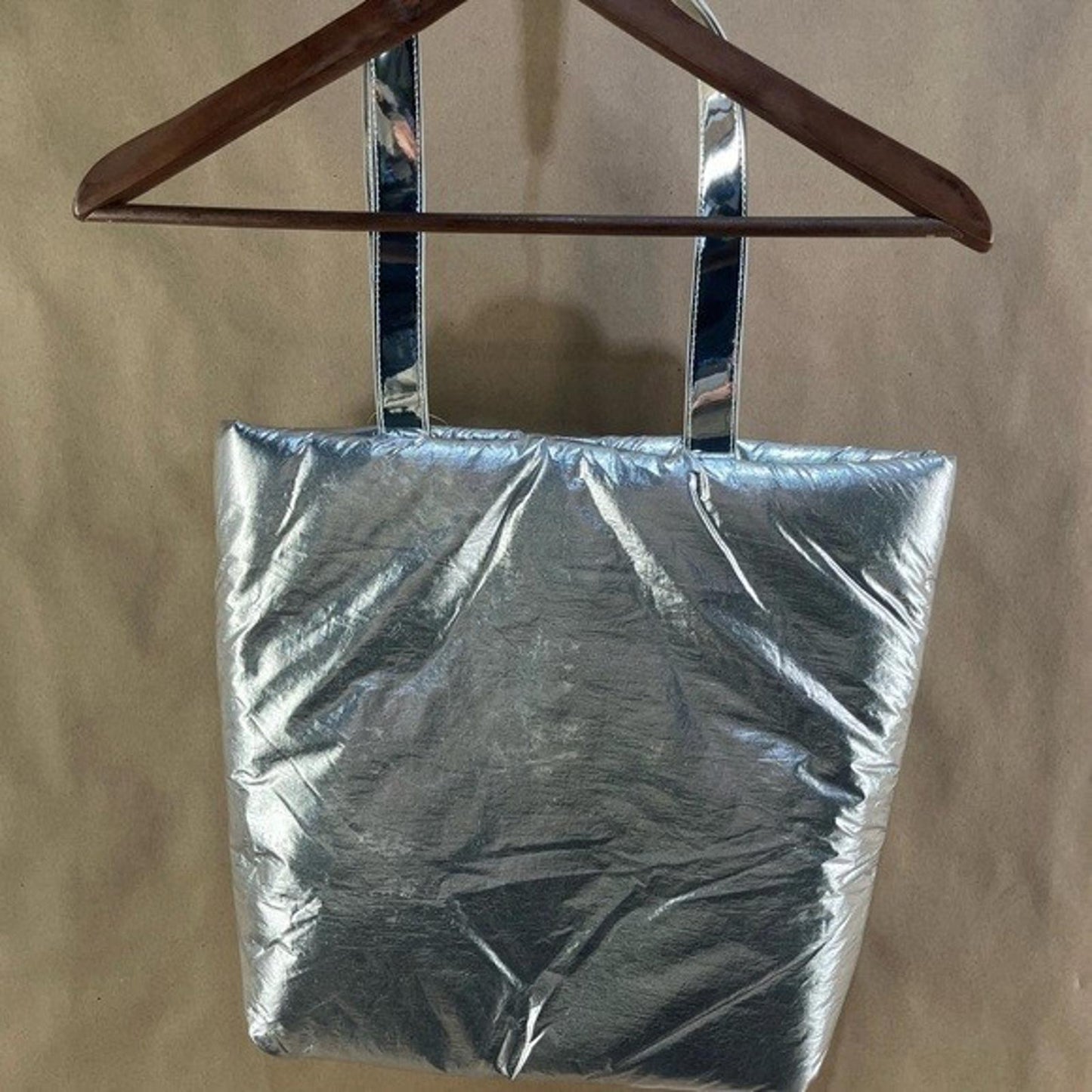 Clinique Silver Tote with Green Logo