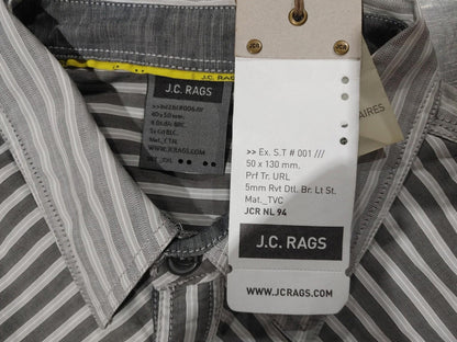 Brand New J.C. Rags Men's Striped 975 Gunmetal Button Shirt Grey Size XXL
