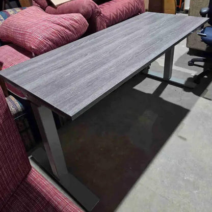 Modern Grey Wood Grain Standing Desk – Non-Electric