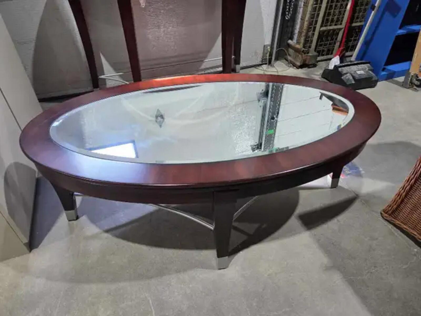Cherry Wood/Mirror Table Set