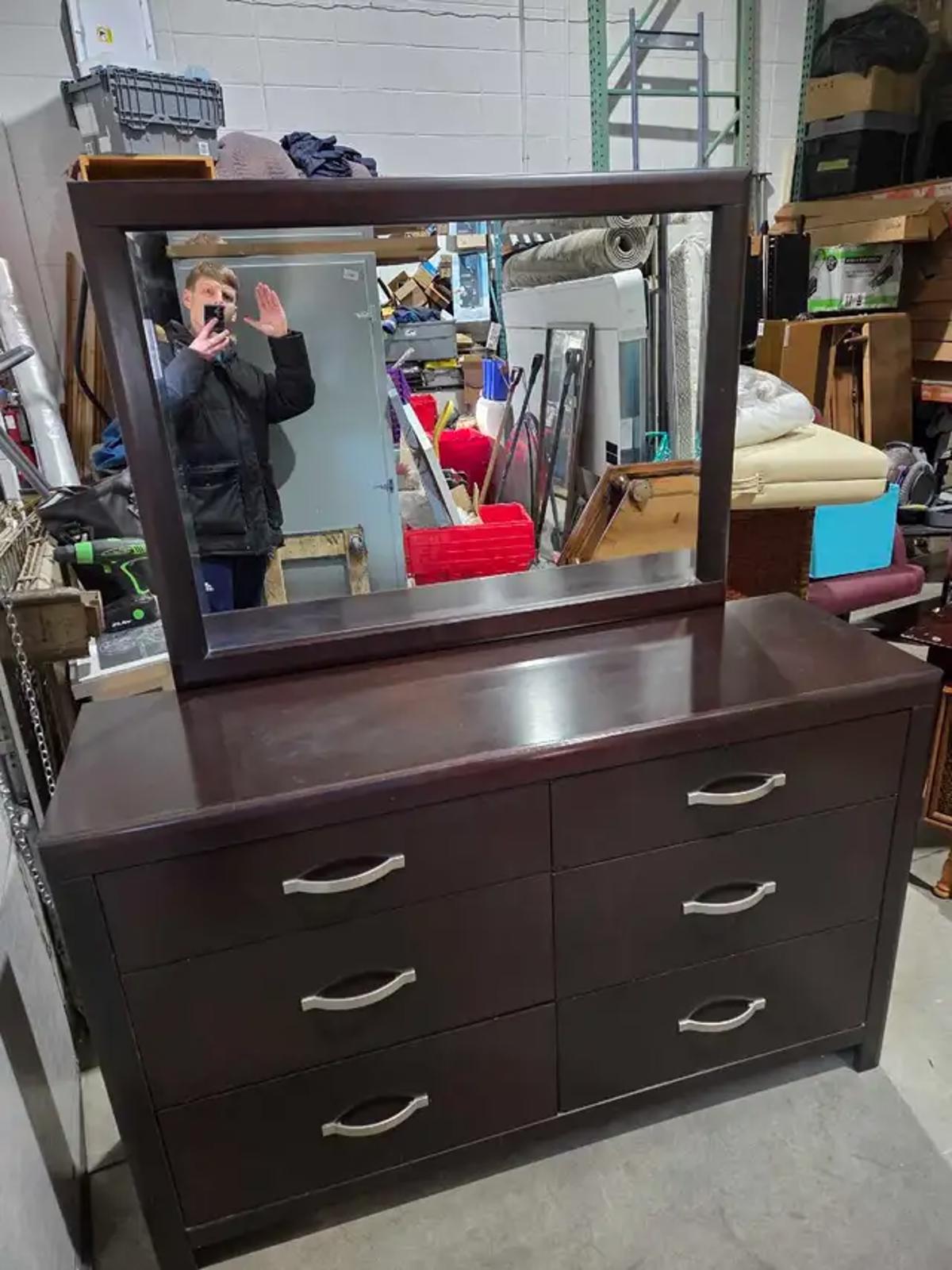 DeFehr Wooden Dresser with Mirror