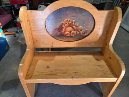 Wooden Bear Themed Bench