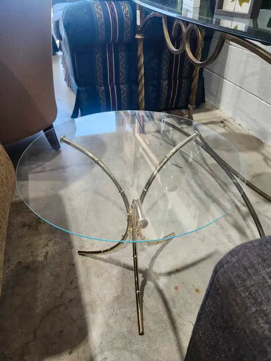 Small Glass/Gold Side Table
