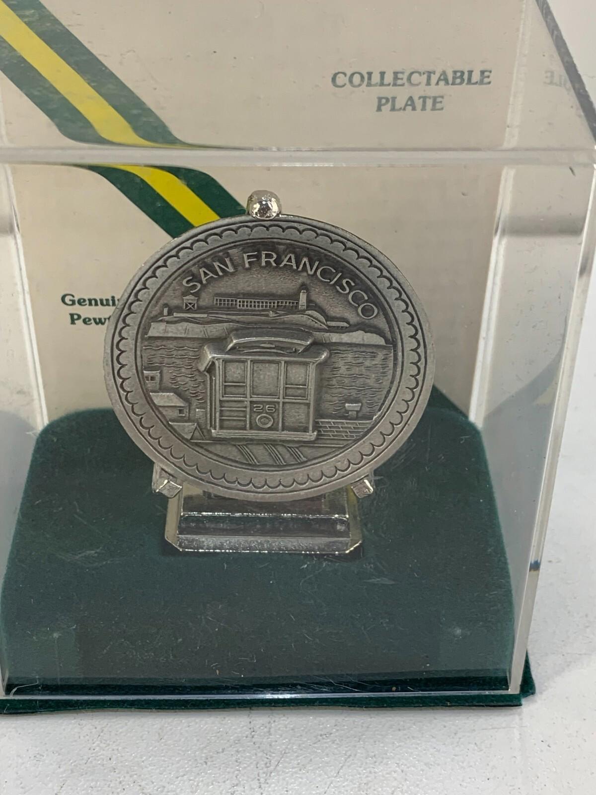 Vintage Fort Pewter Miniature Pewter Plate State Of California - San Francisco